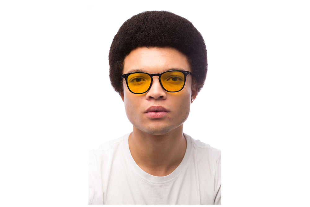 Man Wearing Parker Light Sensitivity Glasses