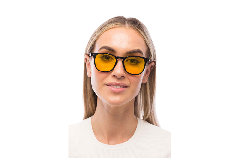 Woman Wearing Parker Light Sensitivity Glasses