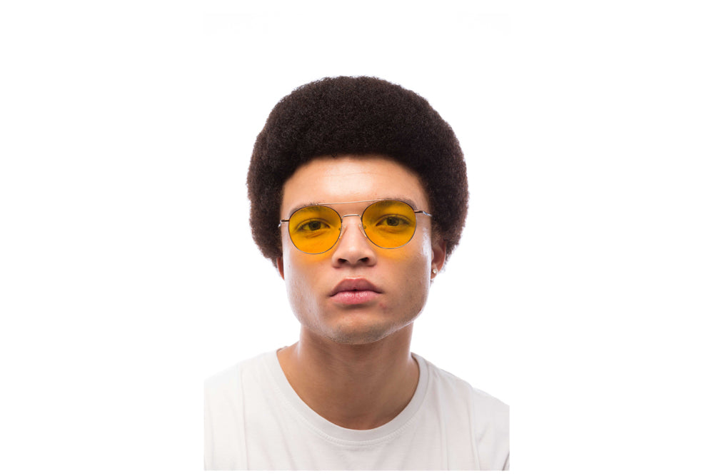 Man Wearing Chester Light Sensitivity Glasses