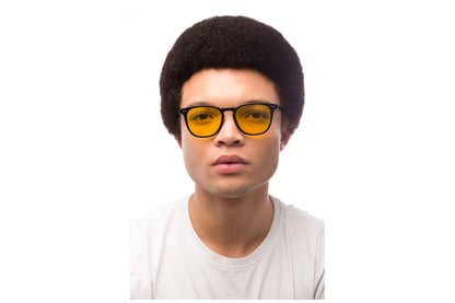 Man Wearing Parker Light Sensitivity Glasses Readers