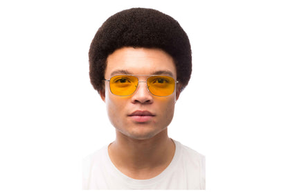 Man Wearing Magnum Light Sensitivity Glasses Prescription