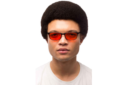 Man Wearing Tortoise Shell Blue Light Blocking Glasses