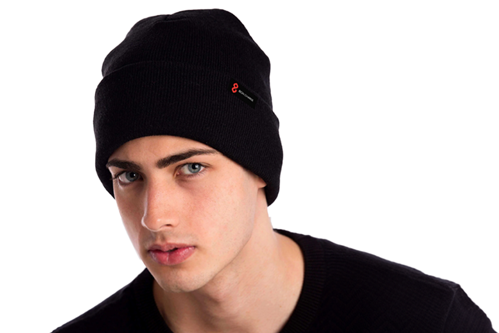 Man Wearing EMF Radiation Blocking Beanie Hat