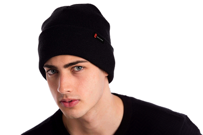 Man Wearing EMF Radiation Blocking Beanie Hat