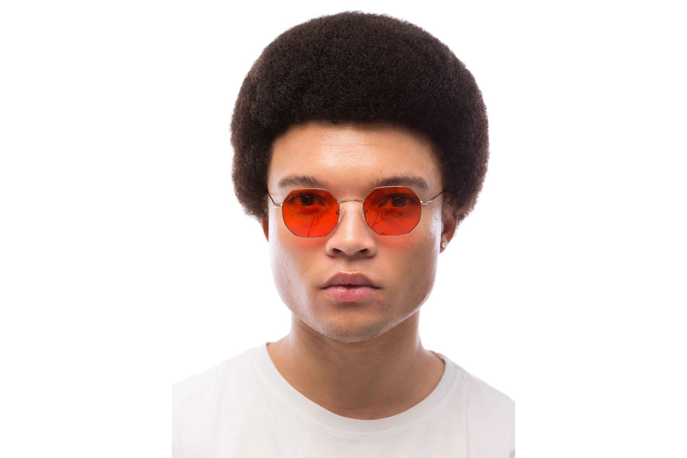 Man Wearing Miki Blue Light Blocking Glasses