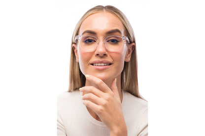 Woman Wearing Crystal Computer Glasses Readers