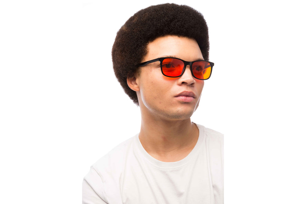 Man Wearing Smith Blue Light Blocking Glasses