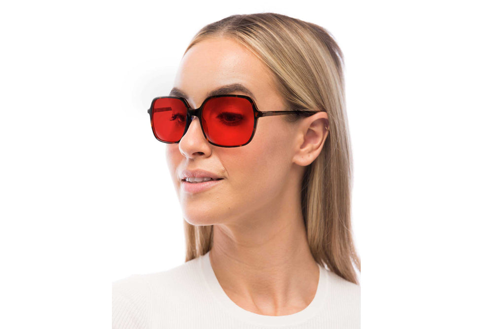 Woman Wearing Blaire Blue Light Blocking Glasses
