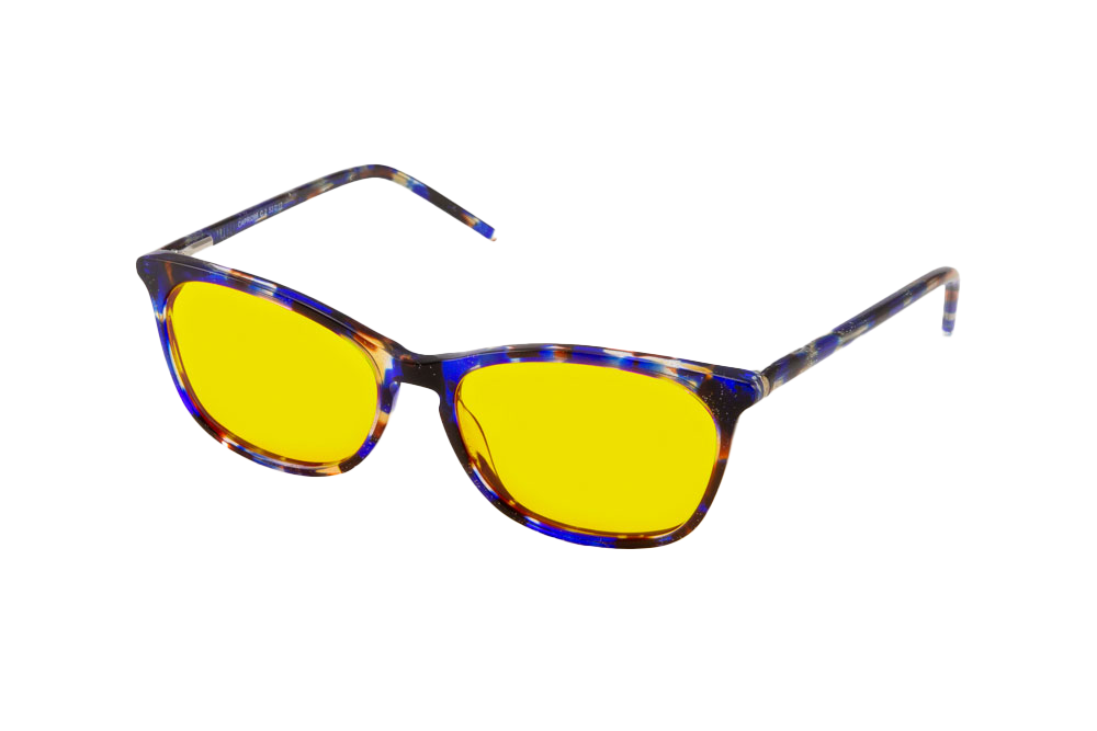 Galaxy Light Sensitivity Glasses Angled View
