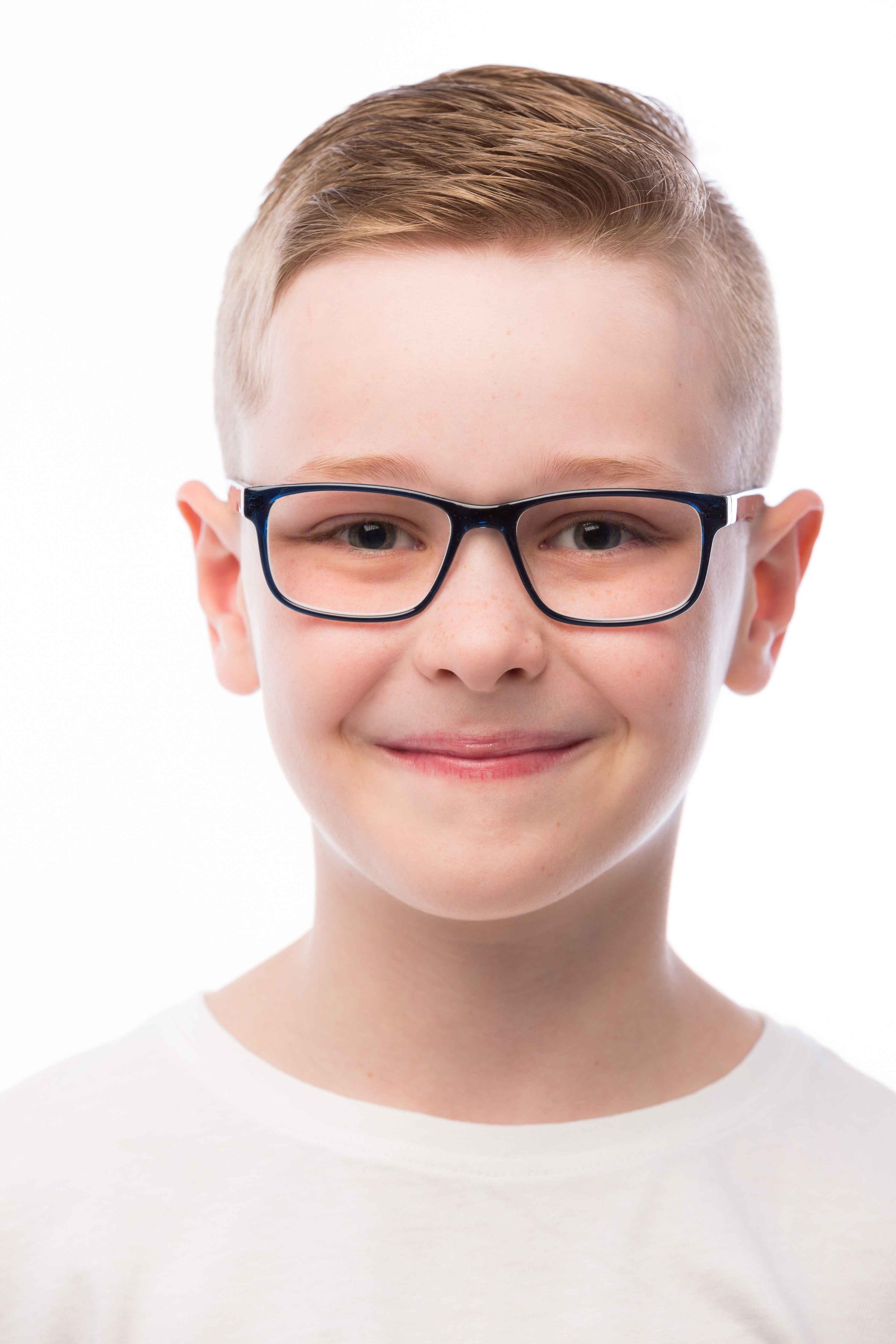 Smiling Boy Wearing Theo Computer Glasses