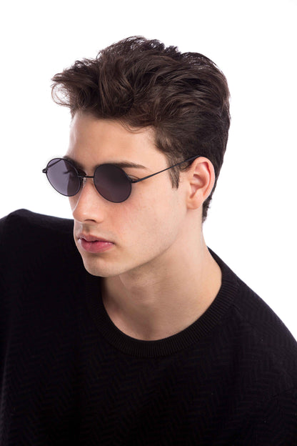 Man Wearing Lennon Sunglasses Prescription (Grey)