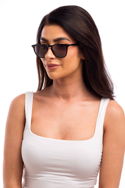 Woman Wearing Parker Sunglasses Readers (Brown)