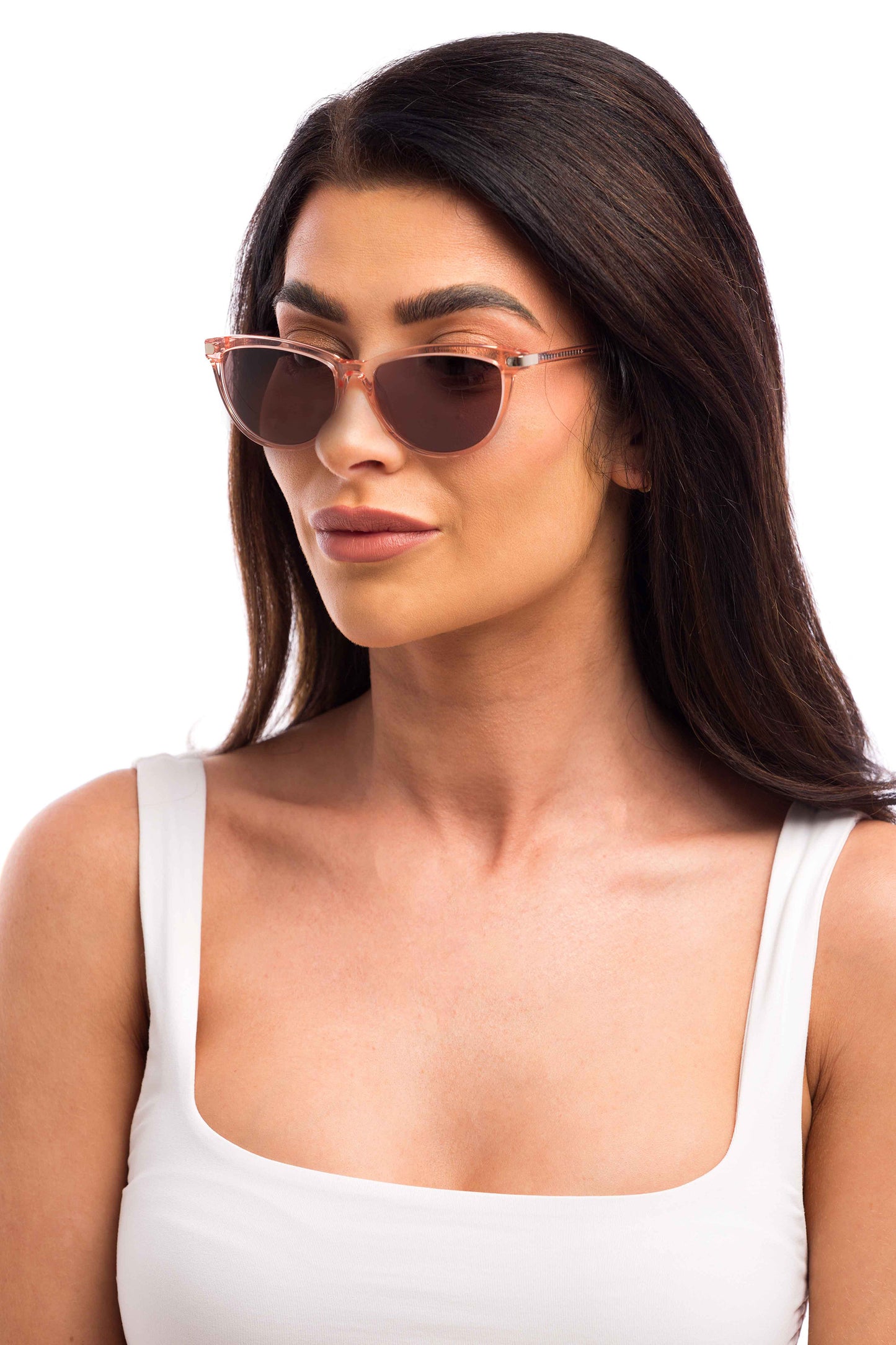 Woman Wearing Melissa Sunglasses (Brown)