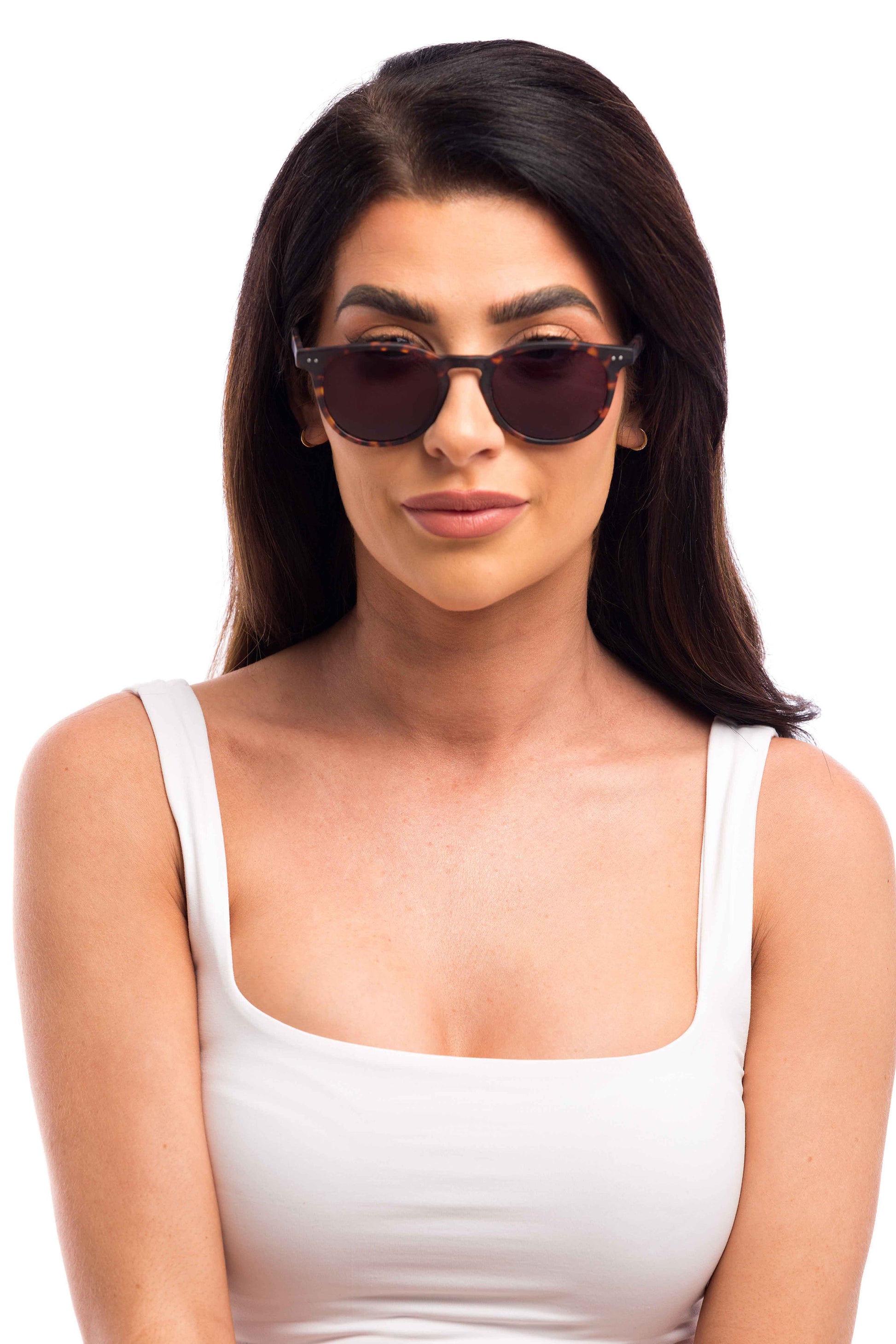 Woman Wearing Clarke Sunglasses Readers (Grey)
