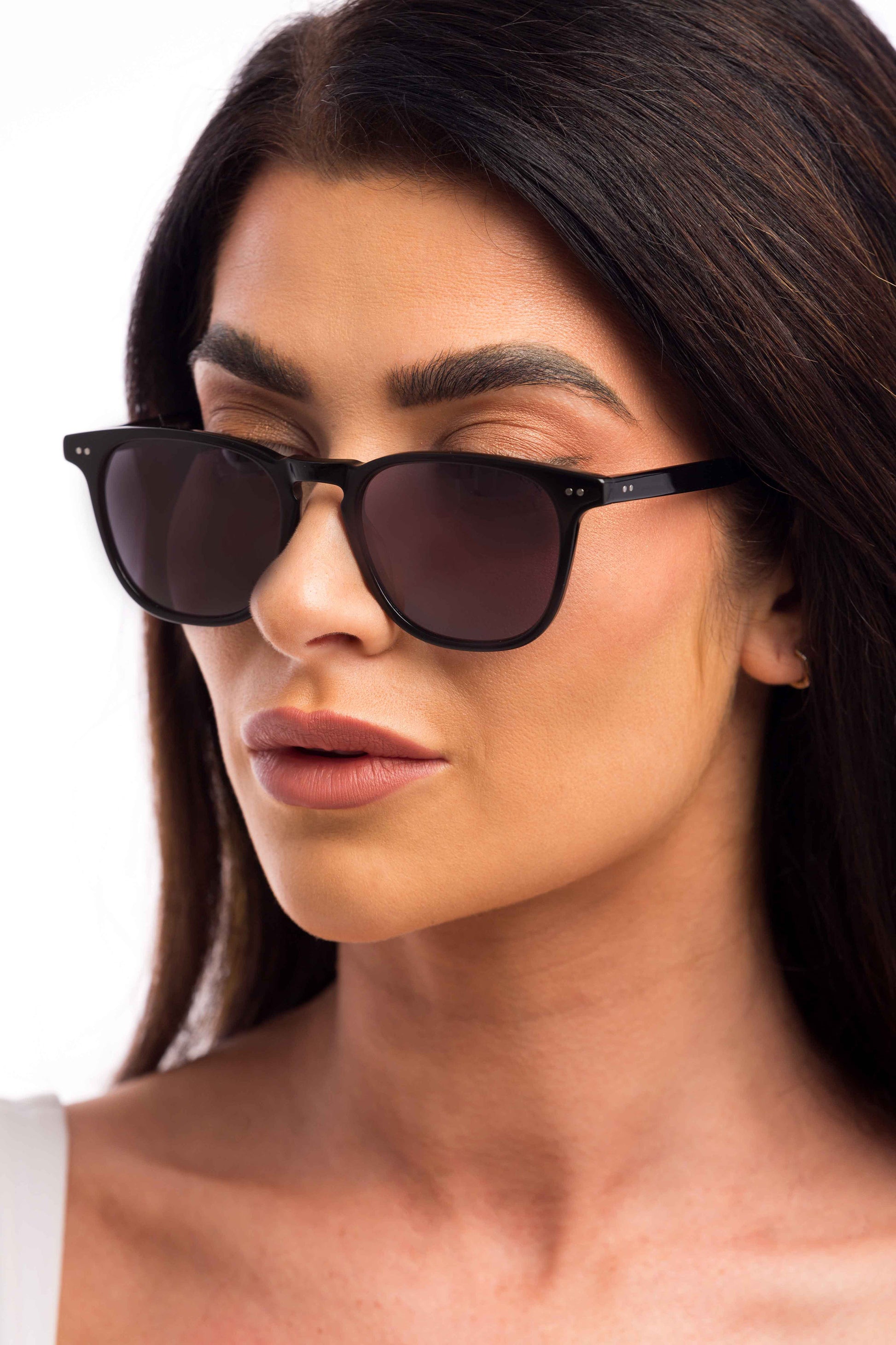 Woman Wearing Parker Sunglasses (Grey)