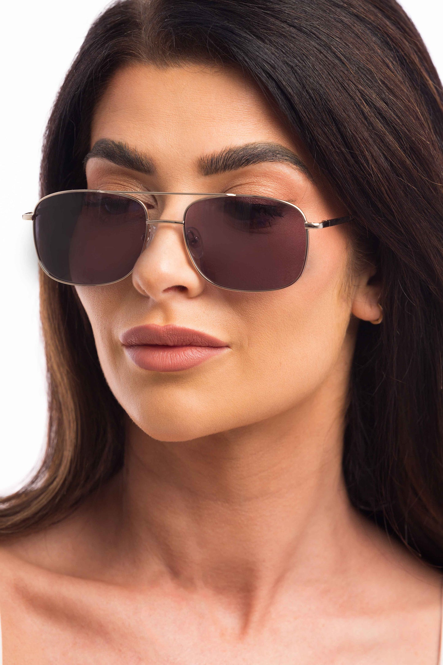 Woman Wearing Magnum Sunglasses Readers (Grey)