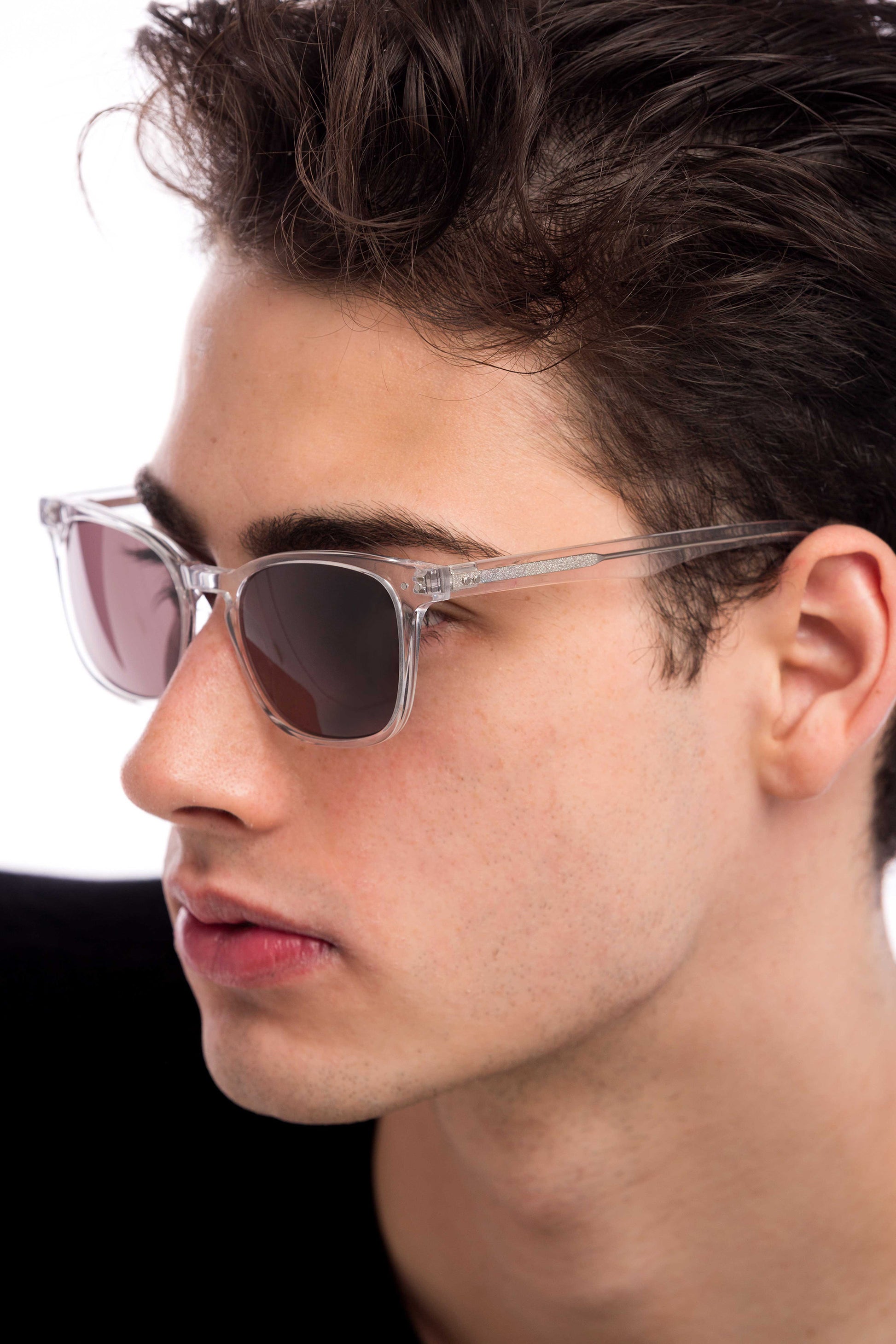 Man Wearing Crystal Sunglasses (Brown)